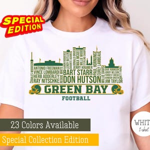 White Green Bay Football All Time Legends Tshirt