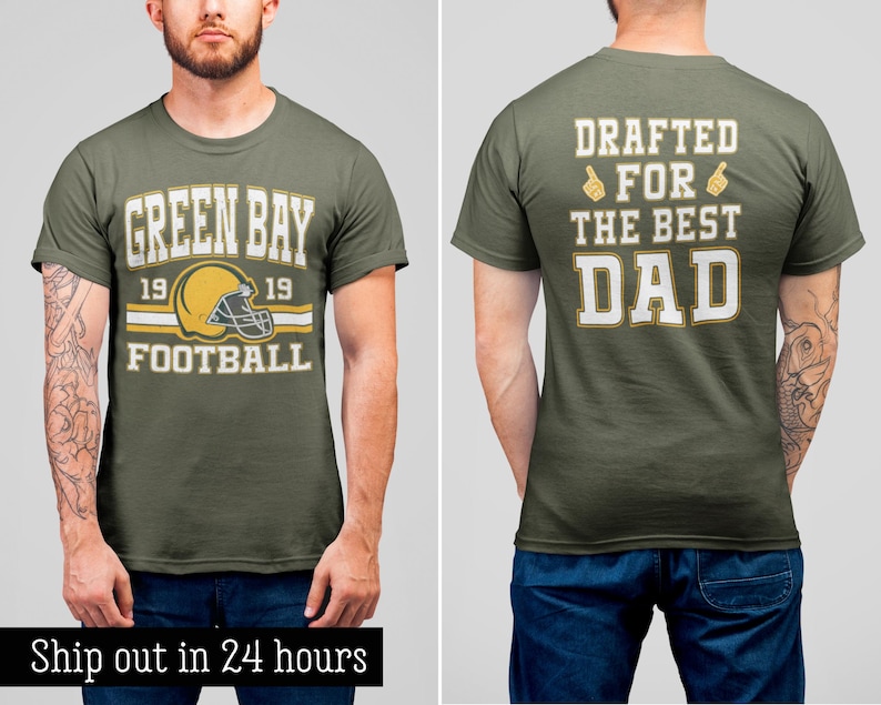 Green Bay Football Dad Shirt Front Back