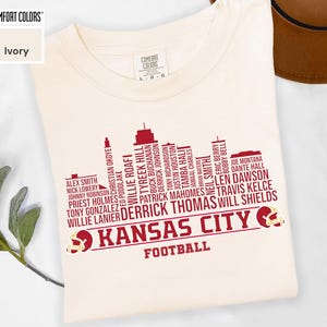 Ivory Comfort Colors Kansas City Football City Skyline Shirt
