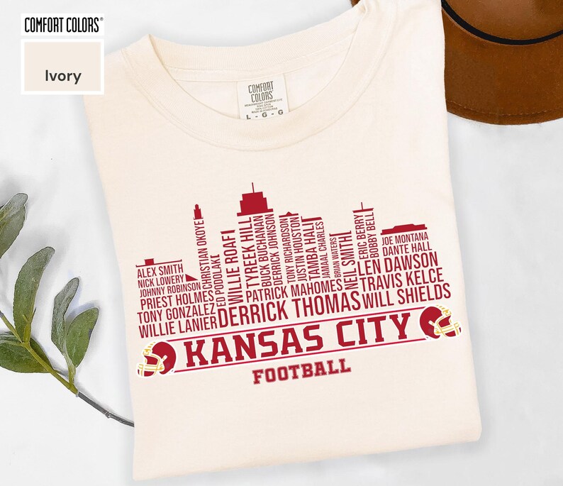 Ivory Comfort Colors Kansas City Football City Skyline Shirt