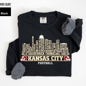 Black Comfort Colors Kansas City Football City Skyline Shirt