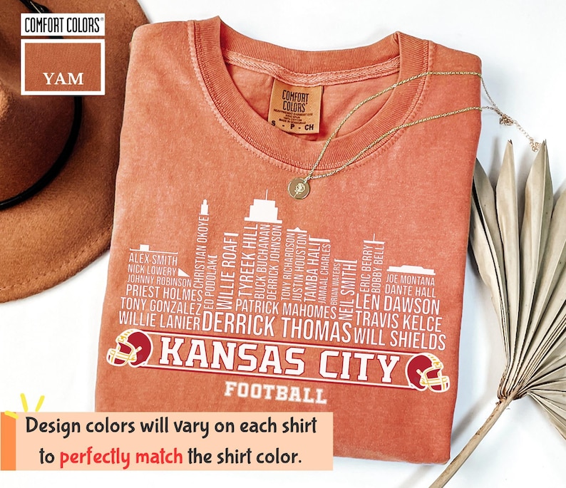 Yam Comfort Colors Kansas City Football City Skyline Shirt