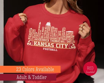 Kansas City All Time Legends Sweatshirt, Kansas Football Game Day Hoodie, Kansas City Skyline Shirt, Retro Kansas City Legends Roster Shirts
