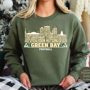 Military Green Green Bay Football All Time Legends Sweatshirt