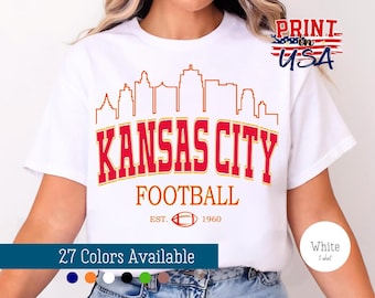Kansas City Football Shirt, Kansas City Game Day T-shirt, Kansas City Football Fan Gift, Kansas City Skyline Sweatshirt, Kansas Gift For Him