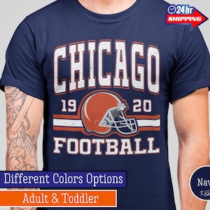Retro Chicago Football Shirt, Chicago Game Day Fan Tees, Classic Helmet Style T-Shirt, 80s Grunge Vintage Styles, Cool Football Gift for Him