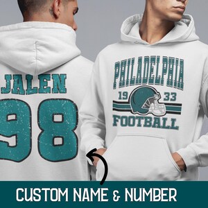 Custom Retro Philadelphia Football Hoodie, Trendy Philadelphia Game Day Hoodie, Personalized Retro 80s Vintage Style Philadelphia Sweatshirt
