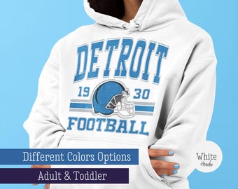 Retro Detroit Football Hoodie, Detroit Game Day Sweatshirt, Trendy Detroit Football Fan Gift, Vintage Retro 80s Style Detroit Football Shirt