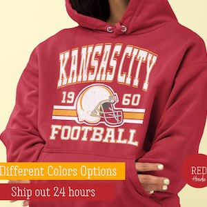 Red Retro Kansas City Football Hoodie