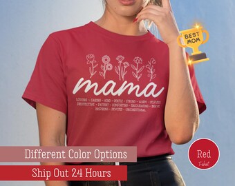 Floral Mama T-Shirt, Aesthetic Mother's Day Gift, Mom Life Hoodie, Trendy Mother Day Shirt, Boho Mom Appreciation Sweatshirt, Flower Mom Tee