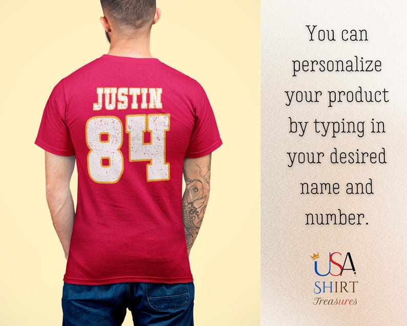 You can personalize your product by typing in your desired name and number