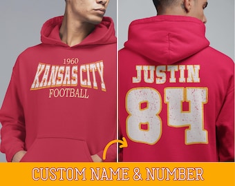 Custom Kansas City Football Hoodie, Kansas City Game Day Hoodie, Personalized Kansas City Football Sweatshirt, Retro Kansas City Sweatshirts