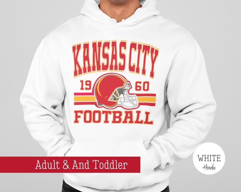 White Retro Kansas City Football Hoodie