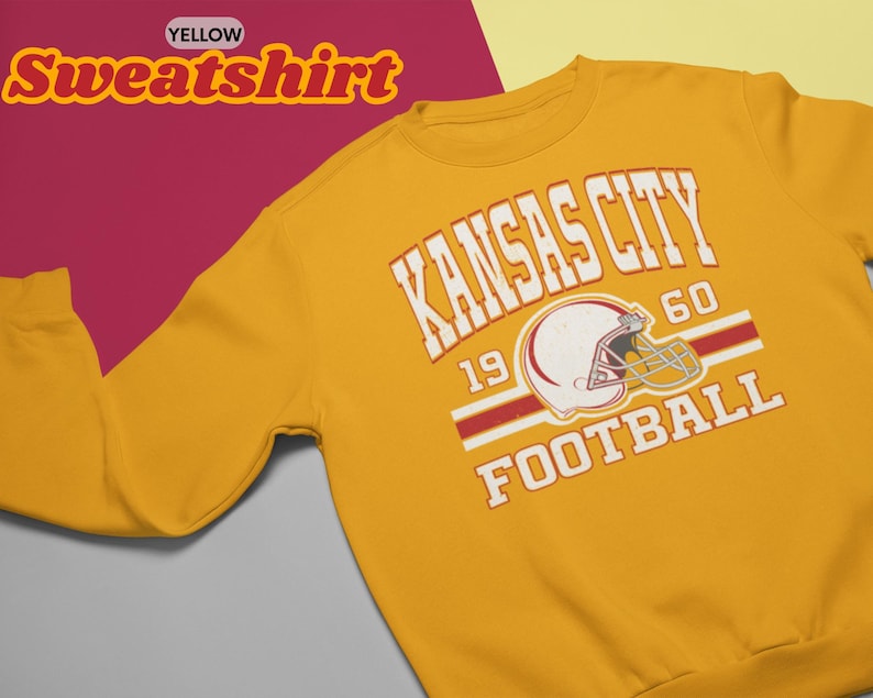 Yellow Retro Kansas City Football Sweatshirt