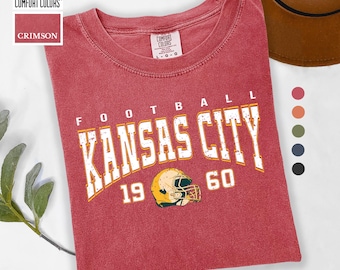 Comfort Colors Kansas Football Shirt, High Quality 1960 Helmet Tees, Retro Game Day T-Shirt, Vintage Style 80s Tees, Trendy Kansas Fan Gifts