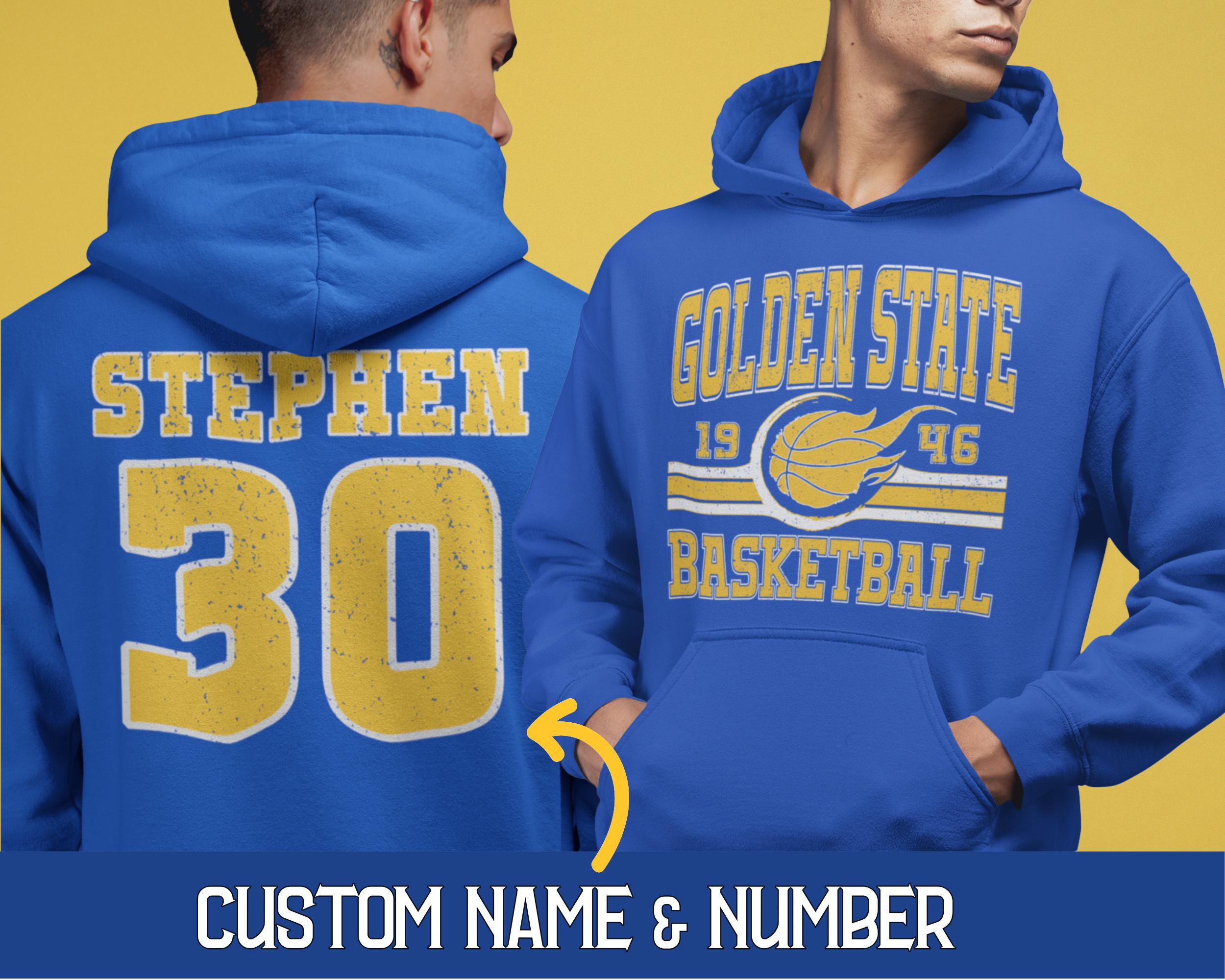 Discover Custom Retro Golden State Basketball Hoodie, Personalized Golden State Game Day Sweatshirt, Vintage 80s Style Gift Trendy Golden State Shirt