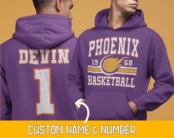 Custom Retro Phoenix Basketball Hoodie, Personalized Phoenix Game Day Sweatshirt, Phoenix Basketball Gifts For Him, Vintage 80s Style Hoodie
