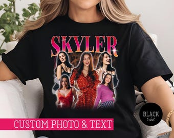 Custom Girlfriend T-Shirt, Personalized Rap Tshirt, Photo + Name Shirt, Custom Rapper Tshirt, Graduation Gift Idea, Pictures Tee for Couple
