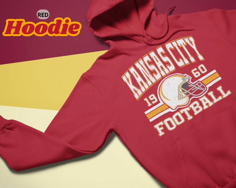 Red Retro Kansas City Football Hoodie