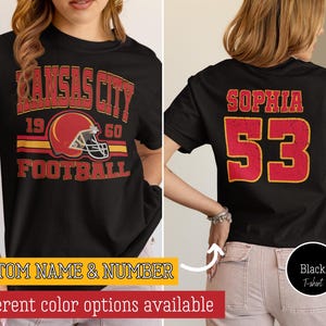 Black Custom Retro Kansas City Football Tshirt