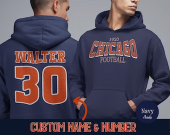 Custom Chicago Football Hoodie, Trendy Chicago Game Day Hoodie, Personalized Retro Chicago Football Sweatshirt, Vintage Style Football Shirt