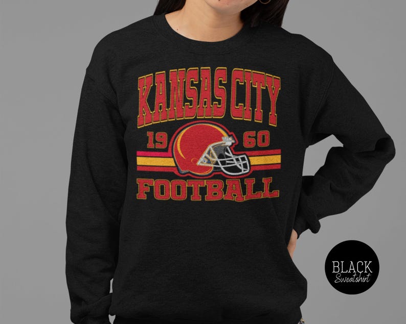 Black Retro Kansas City Football Sweatshirt