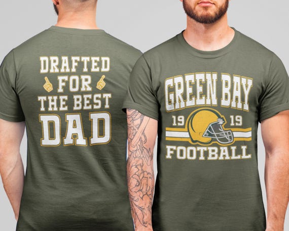 Green Bay Football Dad Shirt, Drafted for the Best Dad Tshirt, Fathers Day Gift, Retro Green Bay Fan Shirt, Trendy Dad Game Day Football Tee