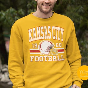 Yellow Retro Kansas City Football Sweatshirt