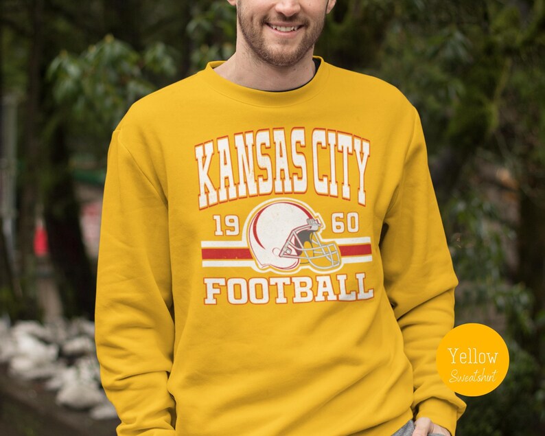 Yellow Retro Kansas City Football Sweatshirt
