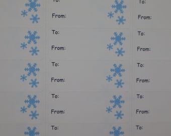 Etiquetas de regalo de copo de nieve