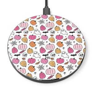 Chargeur sans fil rose Halloween