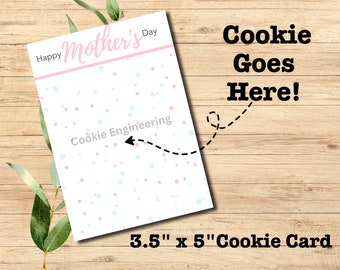 Printable Happy Mother's Day Cookie Card, 3.5"x5", Instant Download