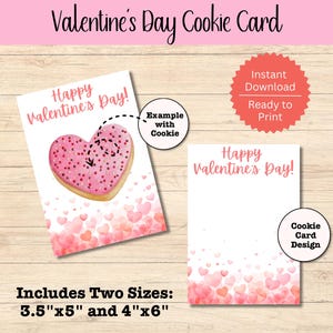 Valentinstag Cookie-Karte, druckbare Valentinstag Cookie-Karte, Instant Download