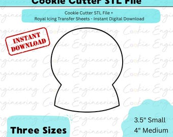 ぽっちゃりスノードームクッキーカッター STLファイル – 3サイズ - インスタントデジタルダウンロード