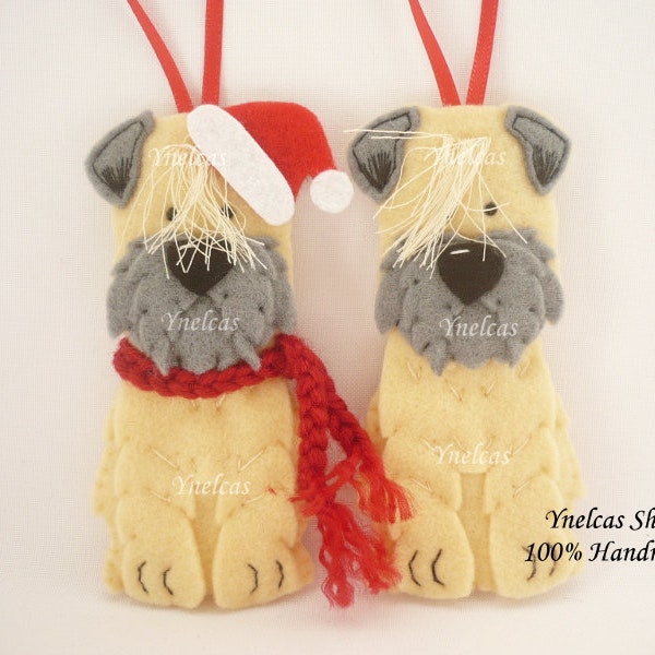 Handmade Wheaten Terrier Dog Felt Ornament Irish Dog Breed Christmas Gift Ornament / Dog Felt Ornament