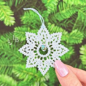 Bobbin Lace Pattern Snowflake Ornament with Video Tutorial • Digital Lacemaking Pattern • Holiday DIY Project • Gift for a Lacemaker