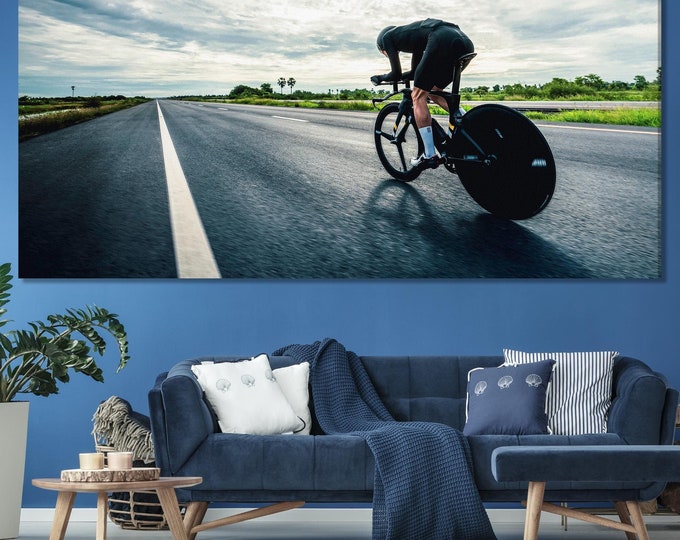 Cycling Canvas Art - Cyclist Wall Art, Cycle Race Art, Cyclist Gift Idea, Cycling Canvas Print, Art Cycling Wall Decor, Bicycle  Art Print