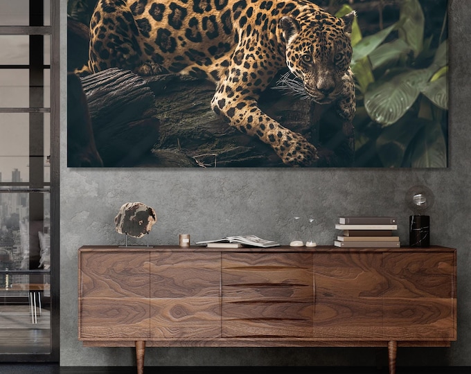 Jaguar Wall Art - Panthera Onca Canvas Print, Oversized Jungle Wildlife Artwork, Wild Cat Fine Art Print, Wildlife Photography Wall Decor