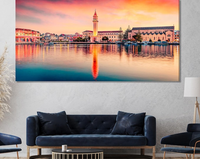 Zakynthos Canvas Art -  Coastal Greek Wall Decor, Ionian Sea Art Print, Mediterranean Wall Decor Zakynthos, Greek Islands Poster Art Print