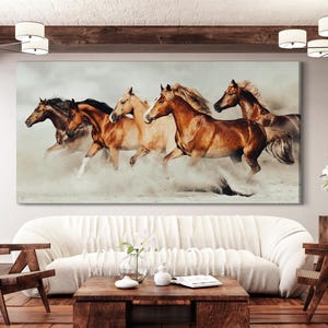 Pferd Wandbild - Übergroßes Pferd Leinwanddruck, großes Pferd Fine Art Print, galoppierendes Pferd Kunstwerk, Pferdeliebhaber Geschenkidee, über Couch Dekor