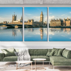 Big Ben Canvas Art - London Wall Art, Westminster Palace over River Thames Canvas Print, London Cityscape, London Wall Art, London Art Print