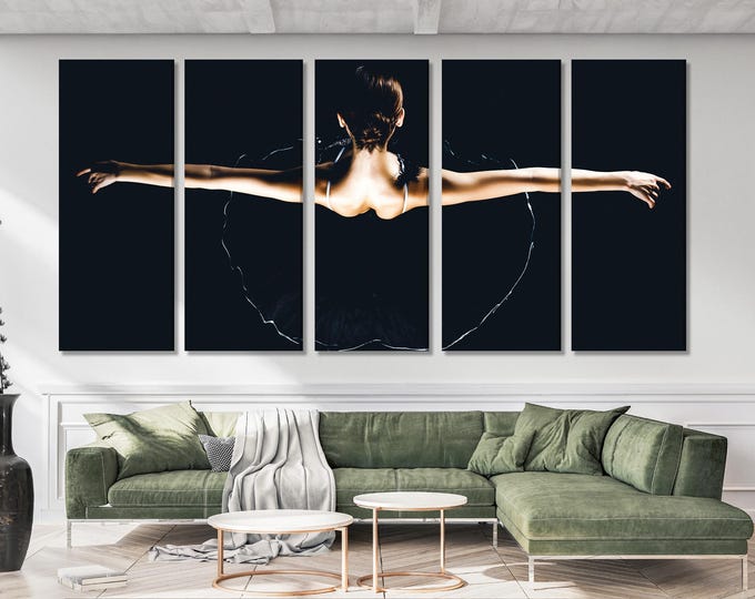 Ballerina Canvas Art - Girl Dance Wall Art, Ballet Artwork, Modern Ballet Gift Idea, Ballerina Canvas Art Print for Dance School Wall Decor