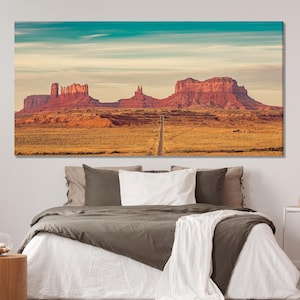 Monument Valley Canvas Print, Large Desert Landscape Wall Art, Iconic Road View Artwork, Southwest USA Art Print, XXL Monument Valley Decor