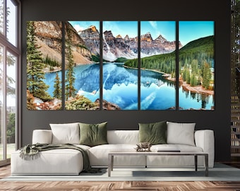 Moraine Lake Wall Art, Large Mountain and Lake Fine Art, Banff National Park Wall Art, Artwork for Living Room or Office Decor, Canada Art