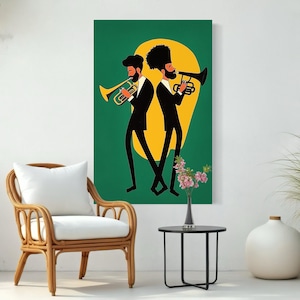 Trumpets Wall Art Jazz Music Print Colorful Music Poster Modern Fine Art Jazz Wall Décor Pop Poster Mid Century Music Gift Wall Art Trumpet