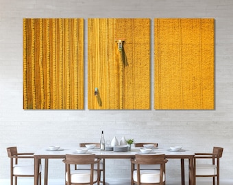 Luftbild Weizenfeld Leinwanddruck, Ernte Szene Wandkunst, Große Ackerland Landschaft, Goldene Ernte Kunstwerk, Ländliche Landwirtschaft Büro Dekor