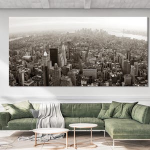 Vintage New York Wall Art - New York Skyline Print, Retro New York Art, New York Prints, Manhattan Canvas Art, Retro NYC Office Wall Decor