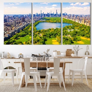 Central Park Wall Art, Aerial View of New York Central Park Art Print, Extra Large New York Cityscape Canvas Print, NYC Office Wall Decor