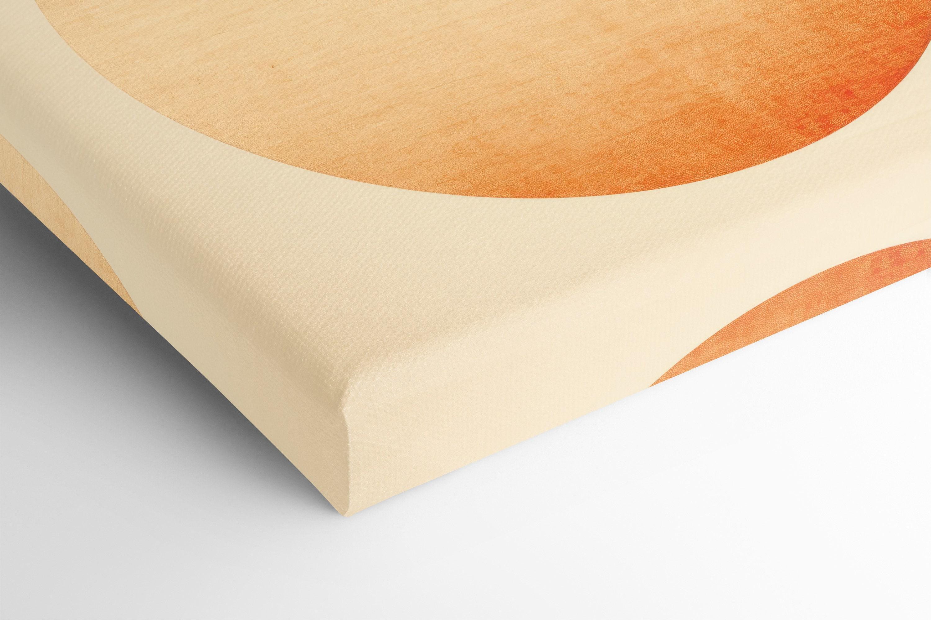 Peach and cream abstract circle gradient on a light cream background detail view