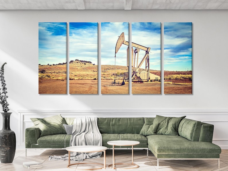 Oil Rig Wall Art Industrial Canvas Print Oil Pump Jack Artwork ...